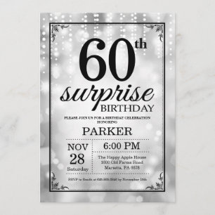 Surprise 60e anniversaire Invitation Parties scint