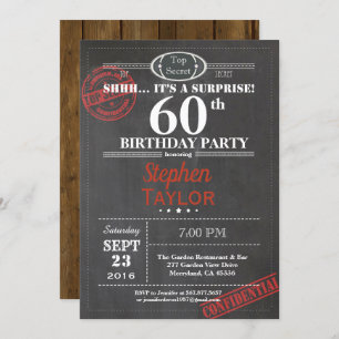 Surprise 60e anniversaire invitation pour les homm