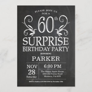 Surprise 60e anniversaire Invitation Tableau de bo