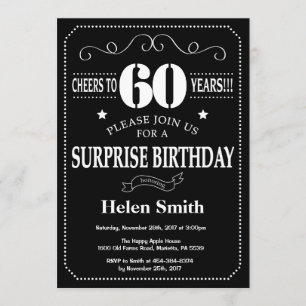 Surprise 60th Birthday Invitation Chalkboard