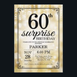 Surprise 60th Birthday Invitation Gold Glitter<br><div class="desc">Surprise 60th Birthday Invitation with Gold String Lights with Gold Glitter Background. Gold Birthday. Adult Birthday. Men or Women Bday Invite. 13th 15th 16th 18th 20th 21st 30th 40th 50th 60th 70th 80th 90th 100th, Any age. For further customization, please click the "Customize it" button and use our design tool...</div>