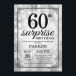 Surprise 60th Birthday Invitation Silver Glitter<br><div class="desc">Surprise 60th Birthday Invitation with Silver String Lights with Silver Glitter Background. Silver Birthday. Adult Birthday. Men or Women Bday Invite. 13th 15th 16th 18th 20th 21st 30th 40th 50th 60th 70th 80th 90th 100th, Any age. For further customization, please click the "Customize it" button and use our design tool...</div>