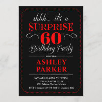 Surprise 60th Birthday Party - Black Red White