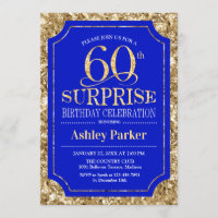 Surprise 60th Birthday Party - Gold Royal Blue