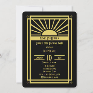 Surprise 60th Birthday Party Invitation Art Deco
