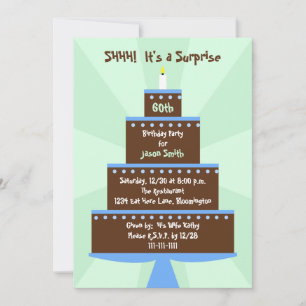 Surprise 60th Birthday Party Invitation Cake