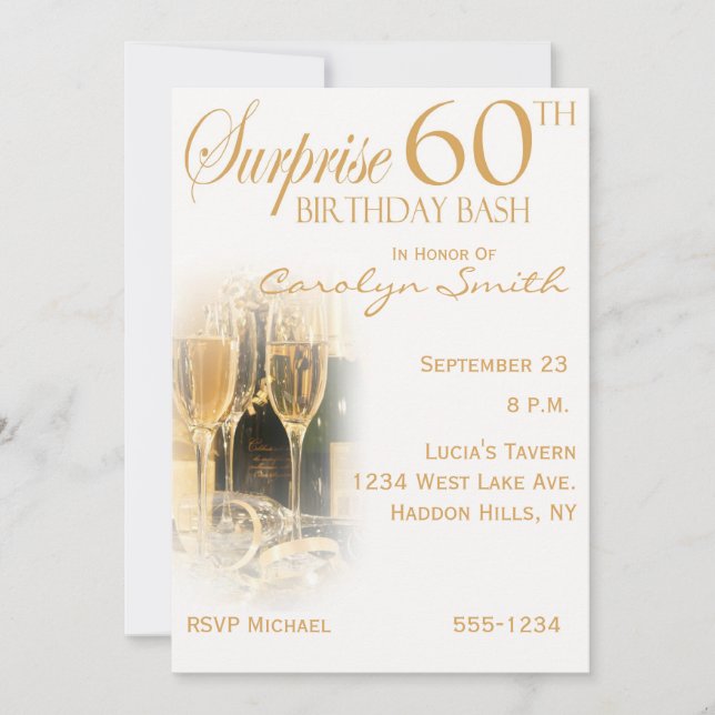 Surprise 60th Birthday Party Invitations (Front)