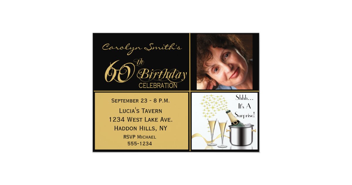 Surprise 60th Birthday Party Invitations | Zazzle.ca