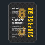 SURPRISE 60th Modern Birthday Black Gold A01 Invitation<br><div class="desc">SURPRISE 60th Modern Birthday Black Gold A01 This modern design in charcoal and gold is an elegant and trendy way to invite your guests to a SURPRISE birthday party. All text is totally customizable. You can change the background colour or the text colour for a different look. Although this design...</div>