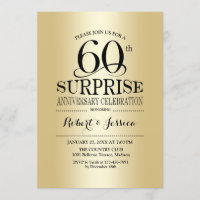 Surprise 60th Wedding Anniversary - Gold