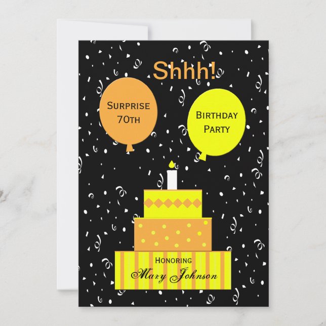 Surprise 70e anniversaire de fête Invitation (Devant)