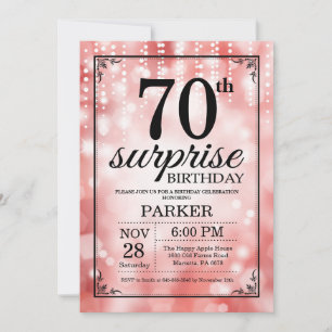 Surprise 70e anniversaire Invitation Parties scint