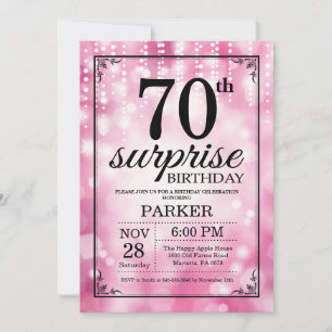 Surprise 70e anniversaire Invitation Parties scint