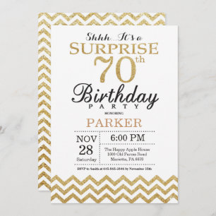 Surprise 70e anniversaire Invitation Parties scint
