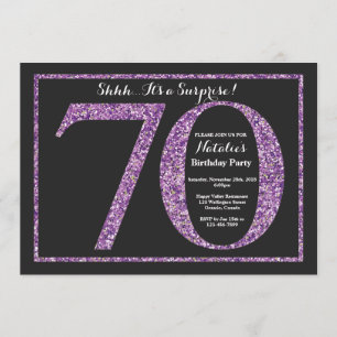 Surprise 70e anniversaire Invitation Purple Partie