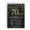 Surprise 70th Birthday Black and Gold Diamond