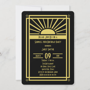 Surprise 70th Birthday Party Invitation Art Deco