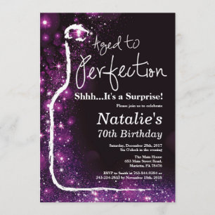 Surprise 70th Birthday Wine Aged to Perfection Invitation