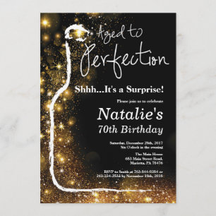 Surprise 70th Birthday Wine Aged to Perfection Invitation