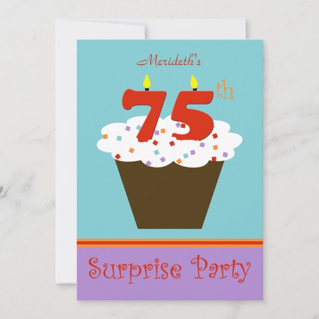Surprise 75e anniversaire de fête Invitation (Devant)