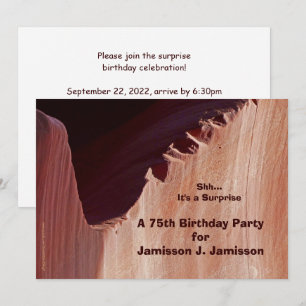Surprise 75th Birthday Party Invitation Canyon