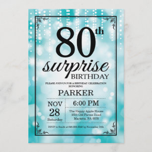 Surprise 80e anniversaire Invitation Parties scint