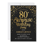 Surprise 80th Birthday Party - Black & Gold