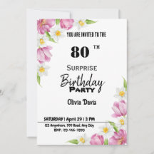 Surprise 80th Birthday Party Invitation