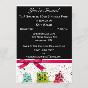 Surprise 80th Birthday Party Invitation