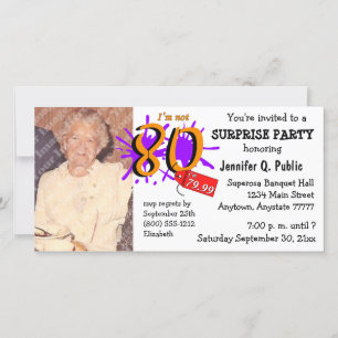 Surprise 80th Birthday Party Photo Invitation