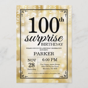Surprise 90e anniversaire Invitation Parties scint