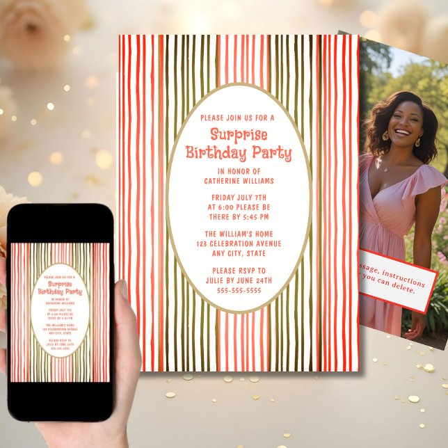 Surprise Anniversaire Invitation De Fête N'Importe (Créateur téléchargé)