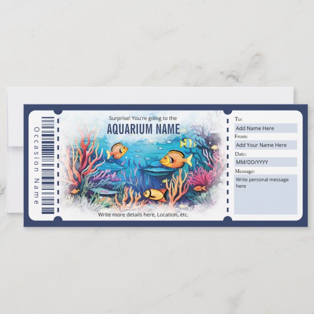 Surprise Aquarium Gift Voucher Invitation (Front)