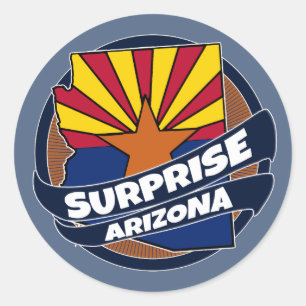 Surprise Arizona flag burst round stickers
