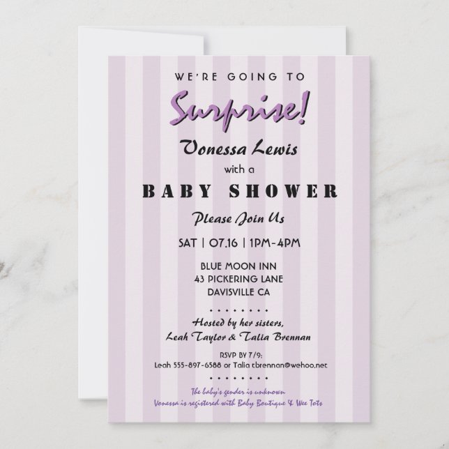 Surprise Baby Shower Gender Neutral Invitation (Front)