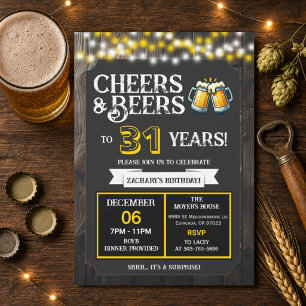 Surprise Backyard Cheers and Beers to 31 Years Invitation