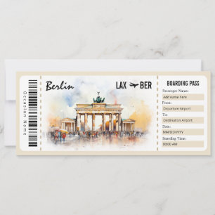 Surprise Berlin Boarding Pass Gift Certificate Inv Invitation