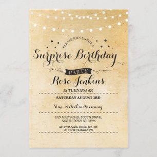 Surprise Birthday 40th 50th 60th Floral Invitation