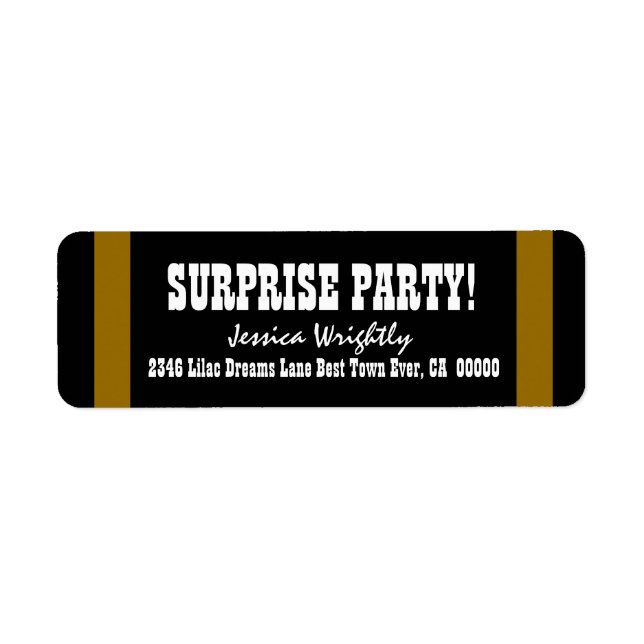 SURPRISE BIRTHDAY Dark Gold Stripes V06 (Front)