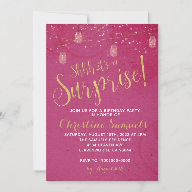 Surprise Birthday Invitation (Front)