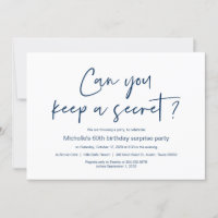 Surprise Birthday Party Celebration, Navy Blue