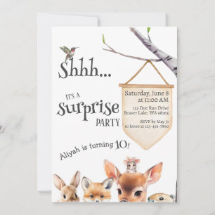 Surprise Birthday Party Cute Animals Invitation