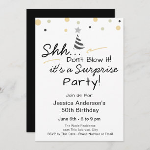 Surprise Birthday Party don't blow it Invitation