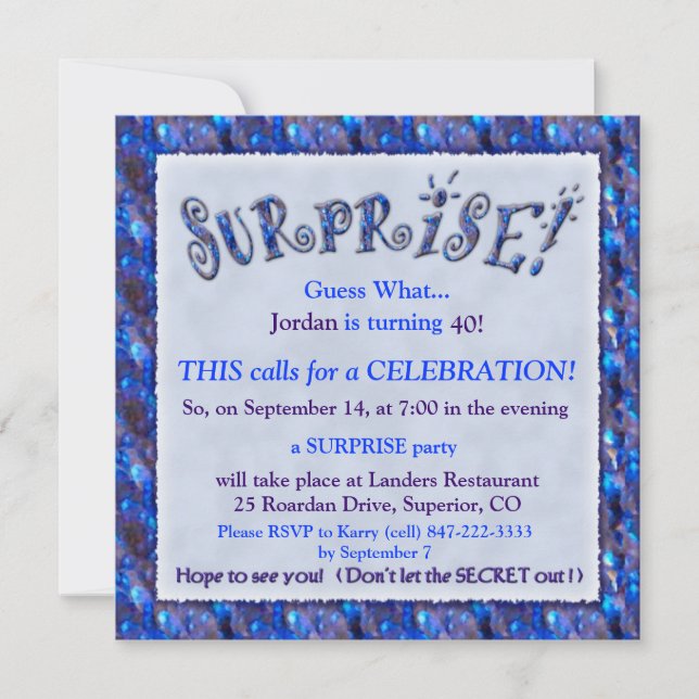 Surprise Birthday Party Invitation (Front)