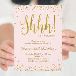 Surprise Birthday Party Invitation<br><div class="desc">Faux gold confetti splatters blush pink party invitation with sparkle design for surprise birthday party. Perfect for modern birthday.</div>