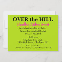 Surprise birthday party invitation - over the hill