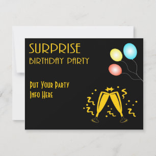 Surprise Birthday Party Invite Customizable Text