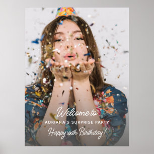 Surprise Birthday Party Photo Fun Welcome  Poster