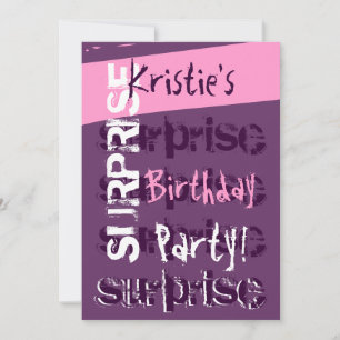 SURPRISE Birthday Party Purple and Pink Template