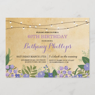 Surprise Birthday Party Rustic Floral Pink Invite
